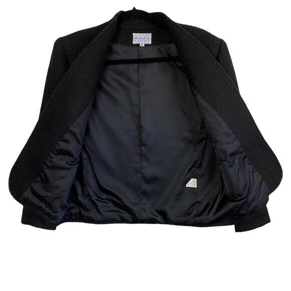 Lombardi Vintage Black Wool Mohair Open Front Jacket Size 6 - Picture 5 of 7